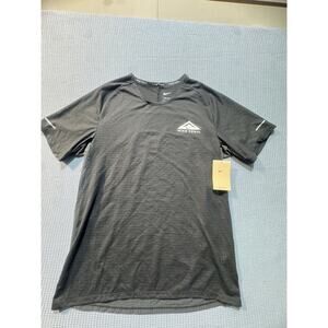 Nike Trail Solar Chase Short-Sleeve Running Shirt Men's Sz M Black Brand New